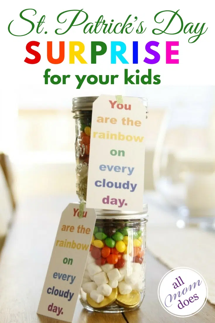 A fun, easy craft to surprise your kids on St. Patrick's Day. #stpatricksday #craft