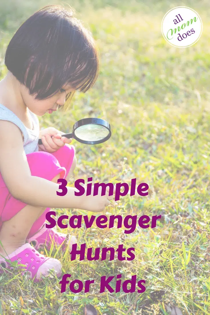Simple scavenger hunts for kids. Keep kids busy this summer! ABC scavenger hunt, color scavenger hunt, beach scavenger hunt.