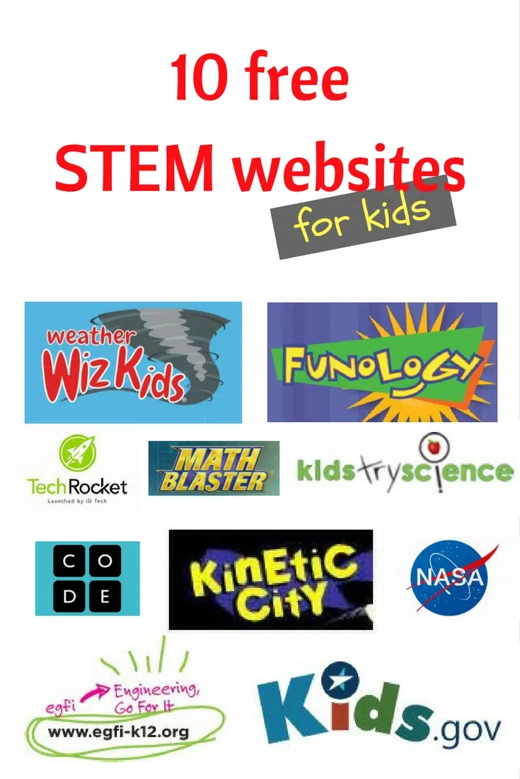 Free STEM websites for kids. STEM games, activites, and experiments for kids of all ages!