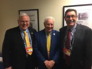 L to R: Pete Weber, Terry Crisp and Brent Peterson before Game 1. (Photo credit: ESPN 102.5 The Game / Ryan Porth)