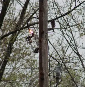 A transformer flare-up in the 100 block of Poplar Dr.