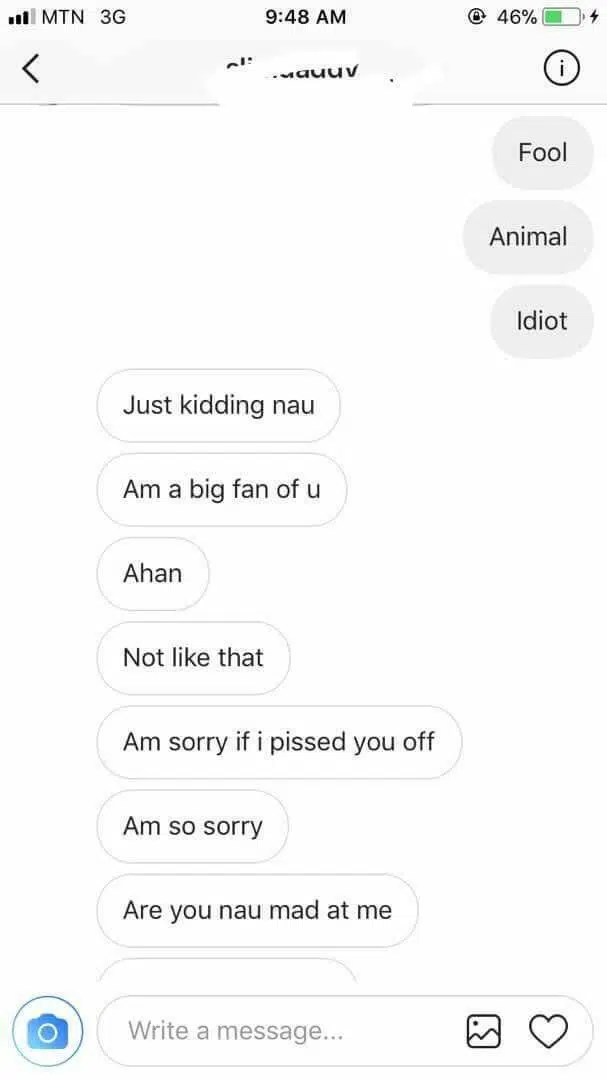 Chatting with girl on instagram