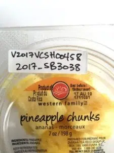 Save-On-Foods recalled pineapple