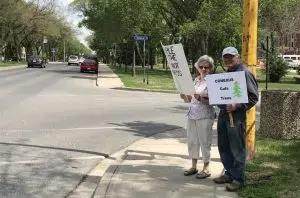 Protesting trees cut down in Wascana Park