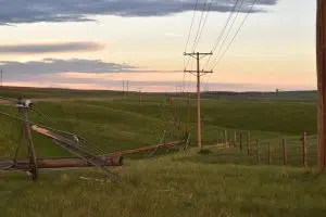 wind storm power poles 3 - Coronach - June 4 2018 - Billy Gossen