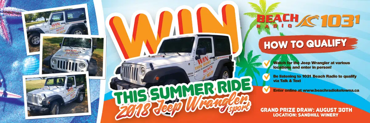 WIN A 2018 Jeep Wrangler Sport | Kelowna's 103-1 Beach Radio