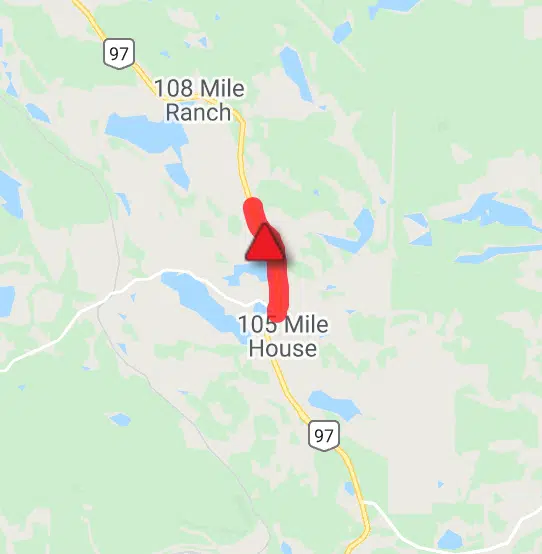 Highway 97 Closed North Of 100 Mile House For Vehicle Incident CFNR   Screen Shot 2020 01 23 At 8.37.25 PM 