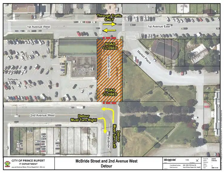 Road closure in effect as crews repair Prince Rupert watermain break