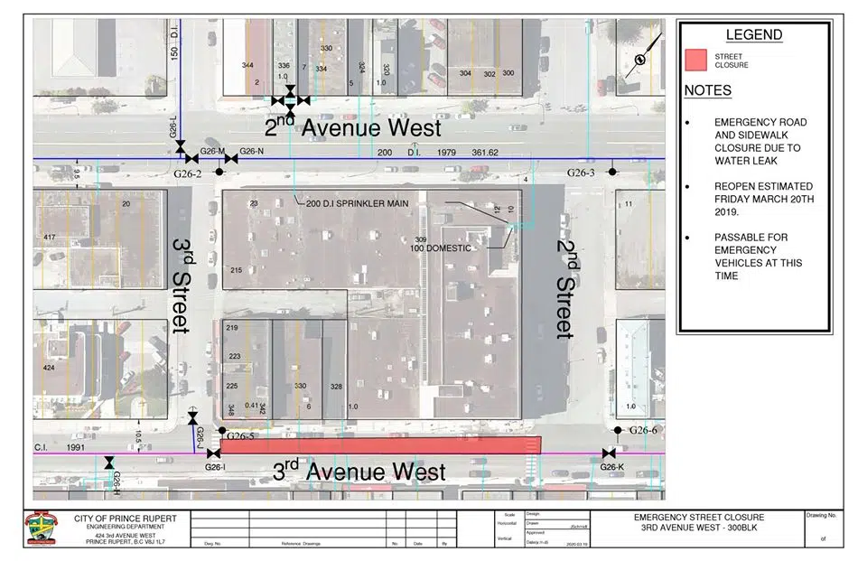Westbound lane on 3rd Ave. in Prince Rupert closed CFNR Network