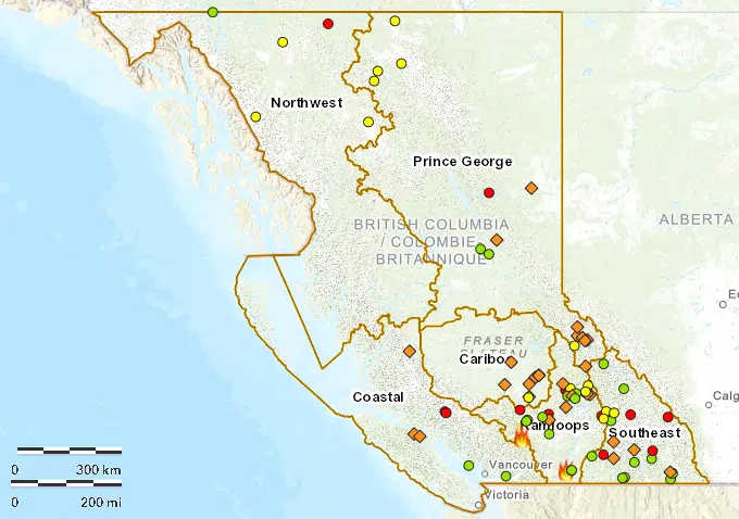 Update: Four Wildfires of Note Burning in Kamloops Fire Centre, Largest ...