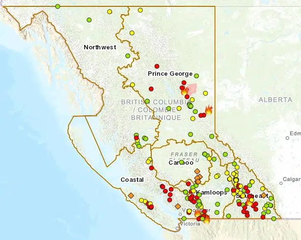 Wildfires of note in Prince George Fire Centre continue to grow larger ...