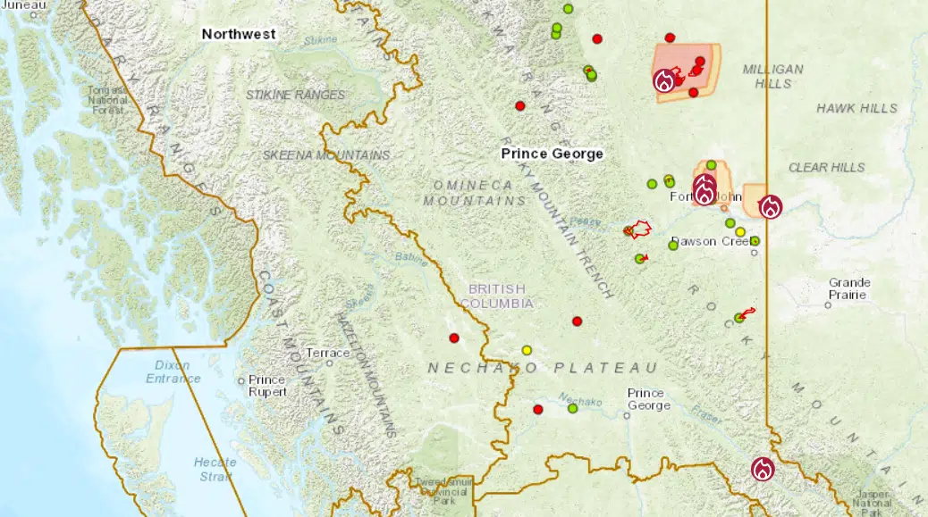 Four Largest Active Wildfires in BC Raging in the Peace Region ...