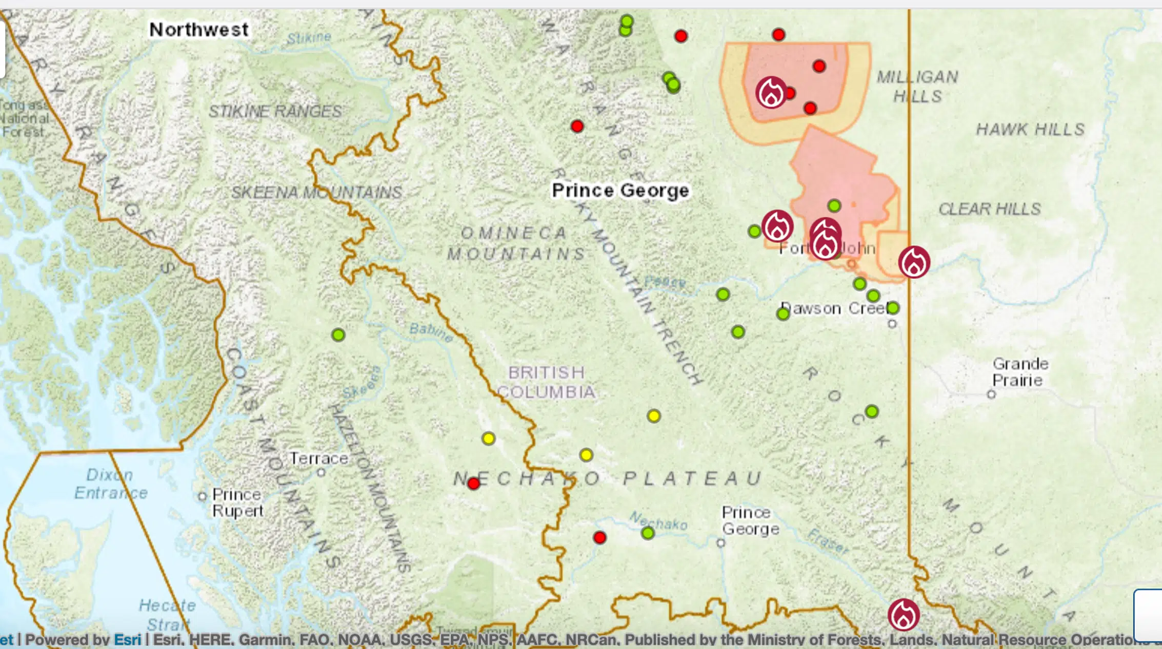 Five Largest Wildfires In Bc Prompting Multiple Evacuation Alerts And Orders In Peace Region 5613