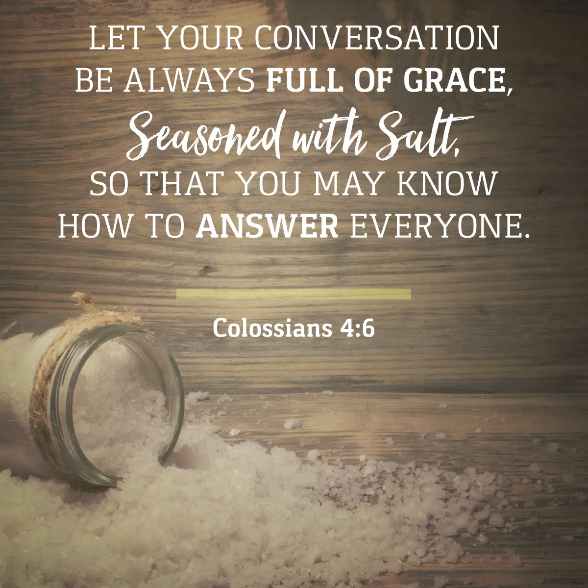 Colossians 4:6 – Daily Verse | KCIS 630