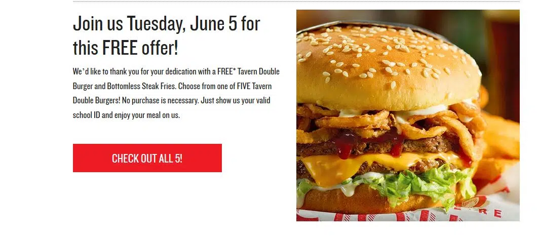 Free Burgers for Teachers on 6/5 | AllMomDoes