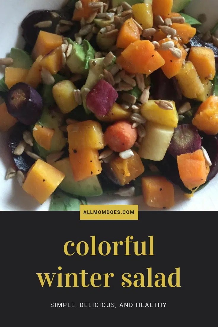 Winter Salad Recipe - easy salad with butternut squash, beets, and carrots