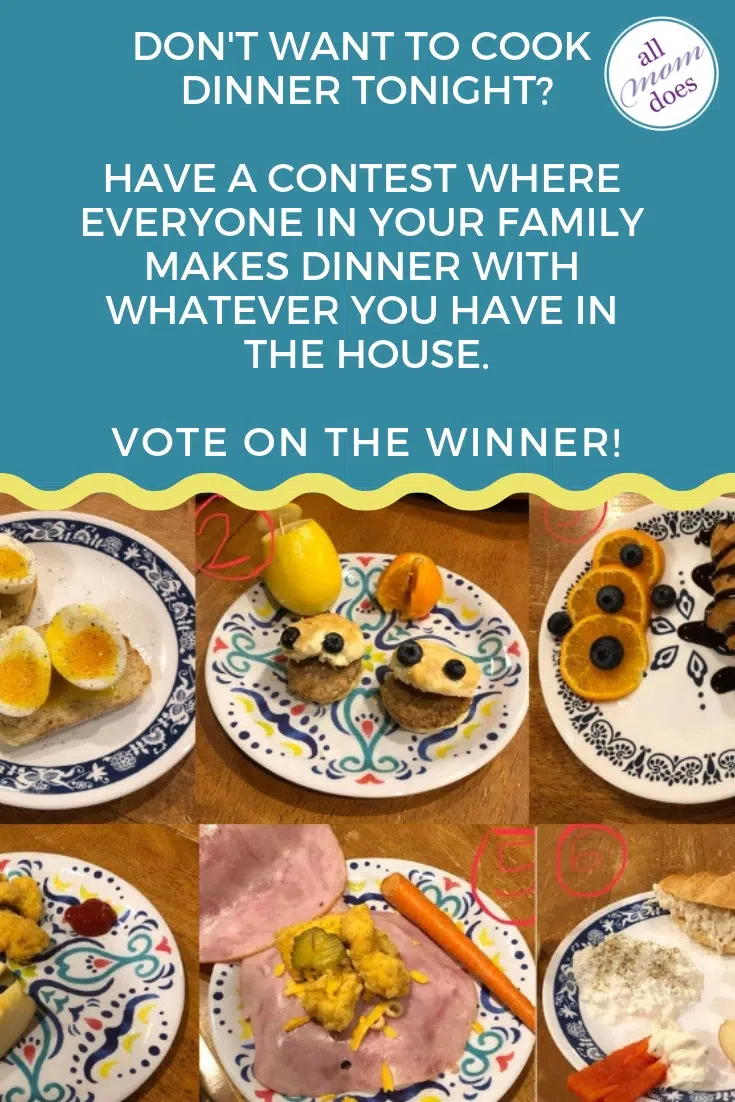 Don't want to cook dinner? Try this fun family cooking contest! #familydinner #familygame #gamenight