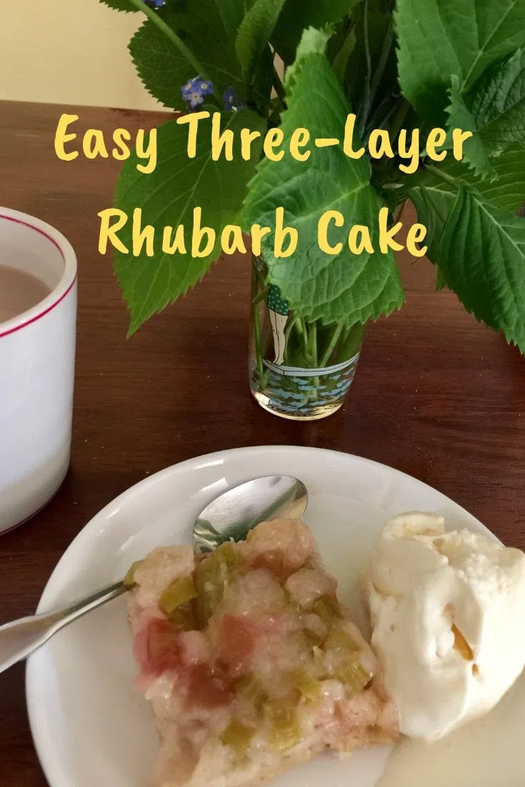 Easy Three-Layer Rhubarb Cake. How to use rhubarb - rhubarb cake recipe