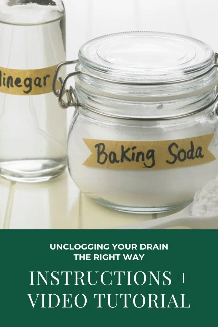 How to unclog a drain with baking soda and vinegar. Without chemicals. Video tutorial.