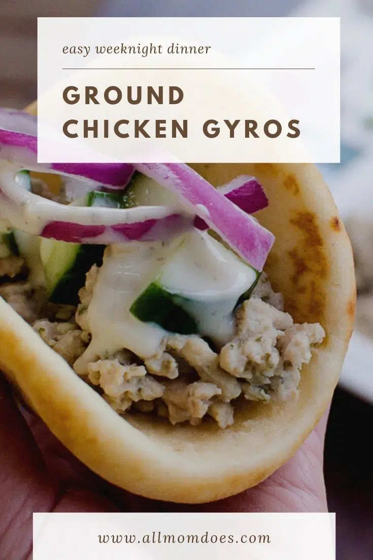 Ground Chicken Gyros - easy weeknight dinner idea. Quick and easy dinner.