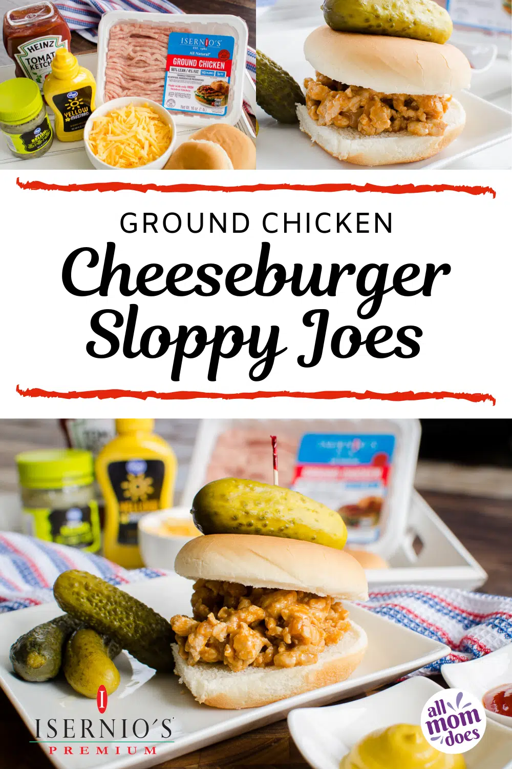 ground chicken cheeseburger sloppy joes - easy recipe, weeknight dinner