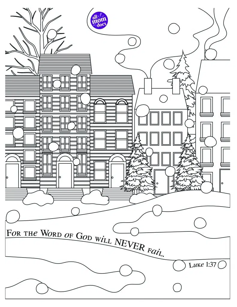 Bible Memory Verse + Coloring Page: Luke 1:37 | allmomdoes