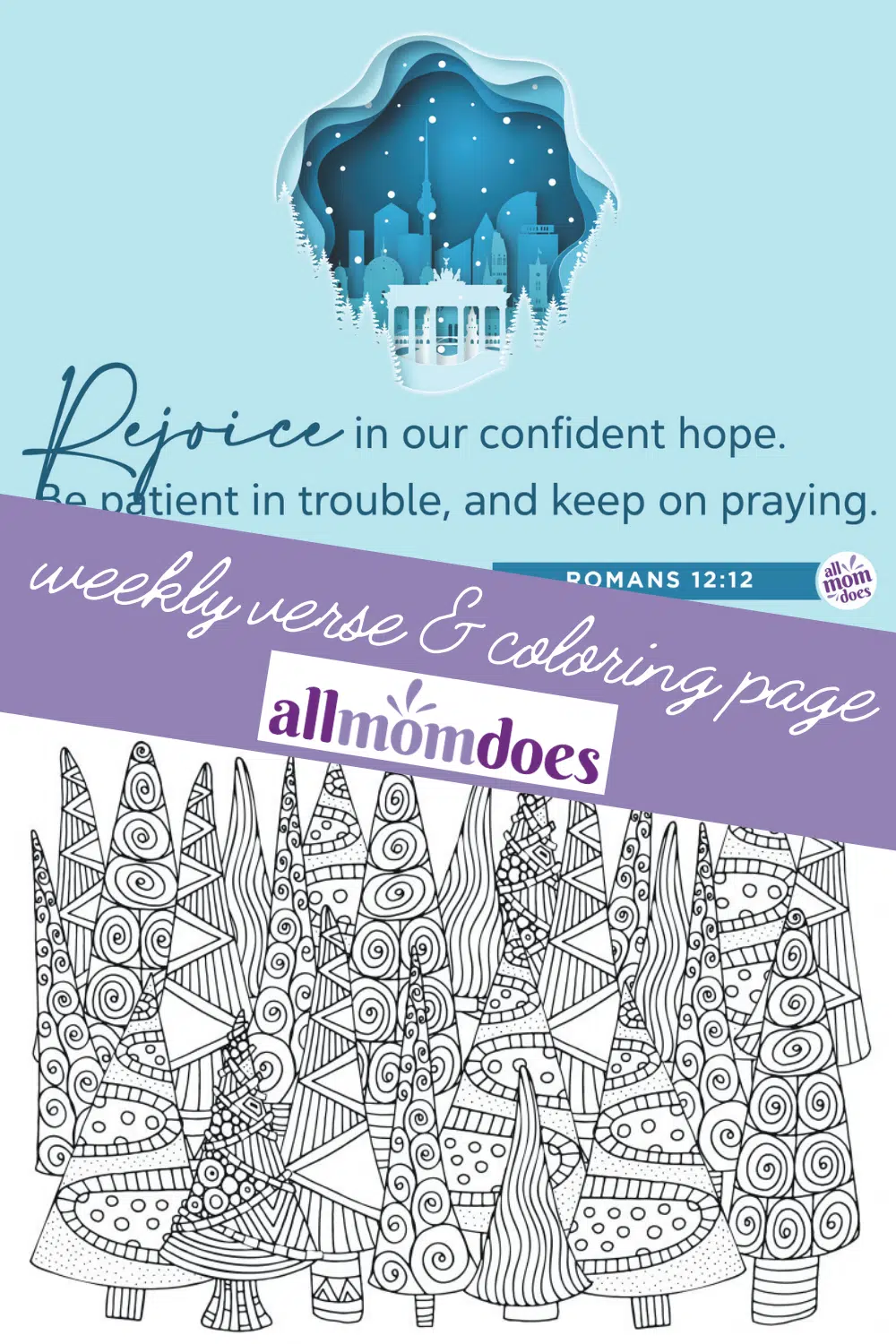 Romans 12:12 memory verse coloring page