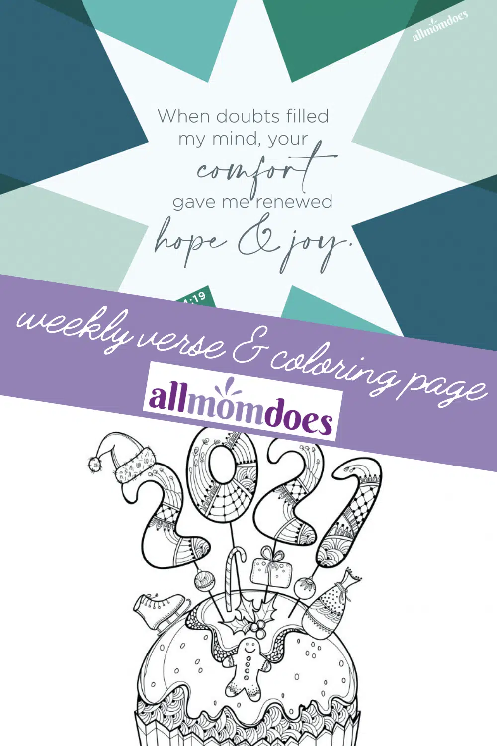 Psalm 94:19 memory verse coloring page