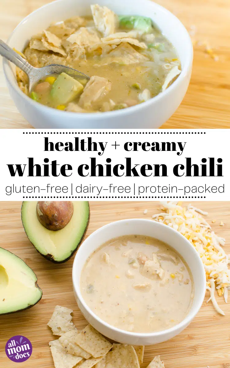 creamy and healthy white chicken chili recipe