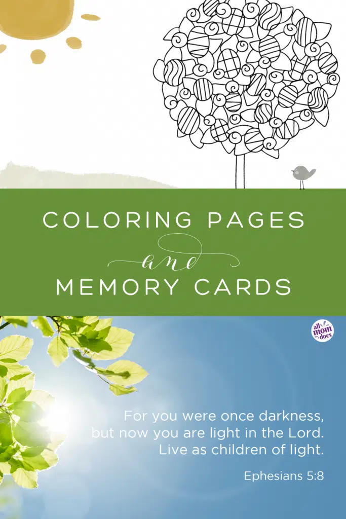 Bible Memory Verse + Coloring Page: Ephesians 5:8 | allmomdoes