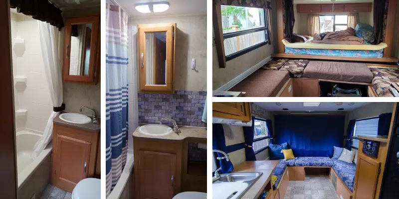 RV Camper Travel Trailer Bathroom Extra Long Stick on Shower
