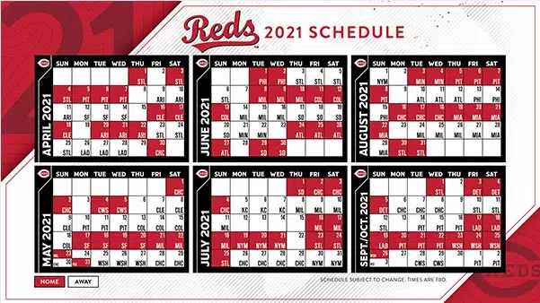MLB: Reds and other team schedules released for regular 2021 season | WTLO 1480 AM/97.7 FM ...