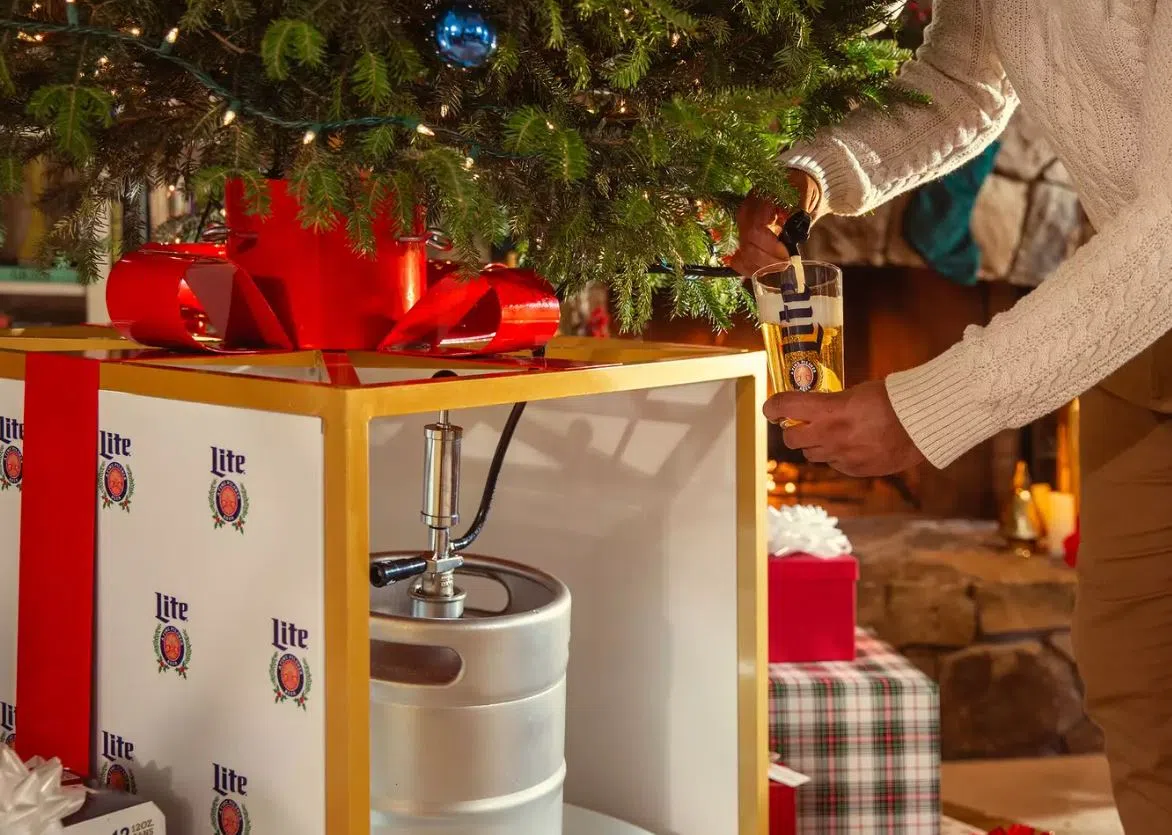Holiday CHEERS! Miller Lite is Releasing a Christmas Tree Keg Stand