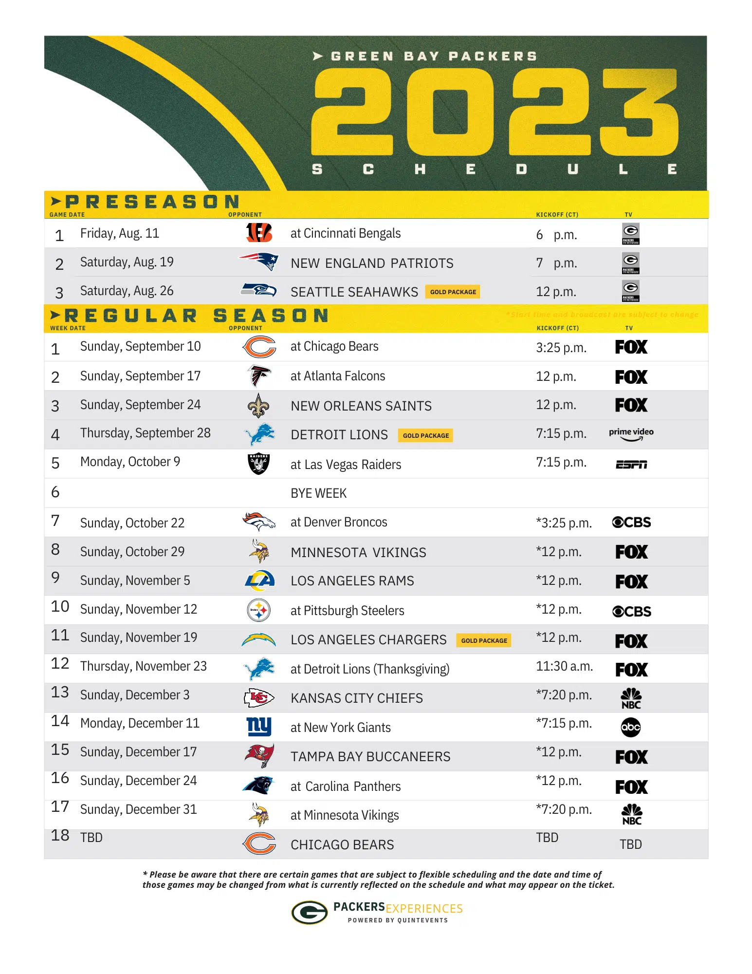 packers 2023 schedule