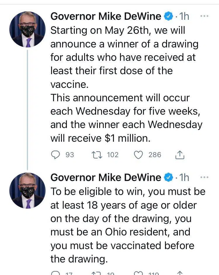 Ohio Is Giving Away 1 Million Dollars Scholarships To Vaccinated People 101 5 The Hawk