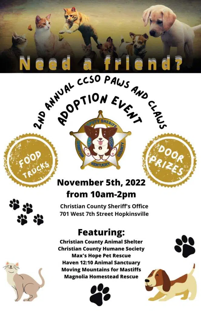 Paws and Claws adoption event coming up in November | WHOP  LITE FM |  Lite Rock Hits
