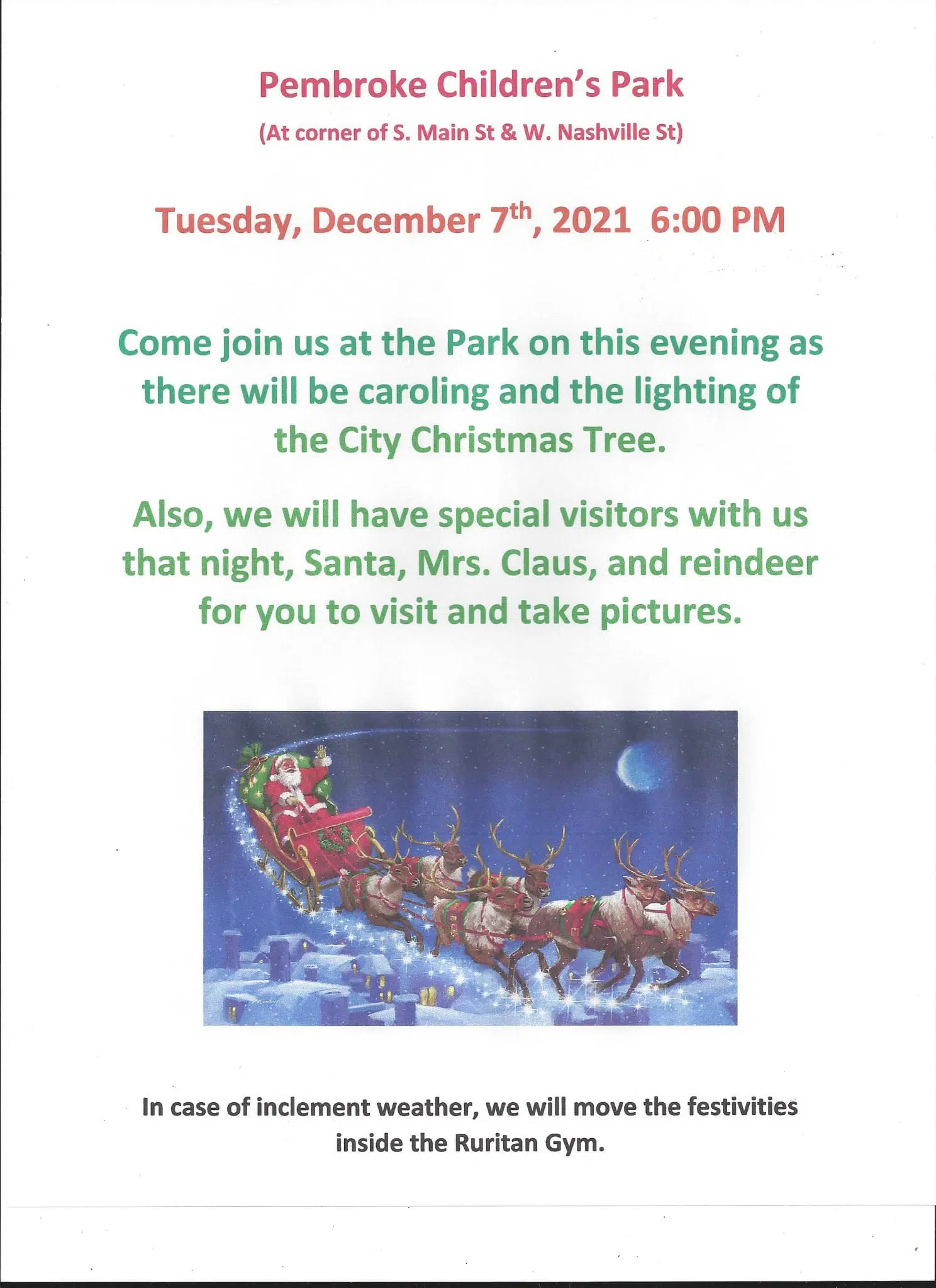 Pembroke to light town Christmas tree Tuesday night WHOP 1230 AM