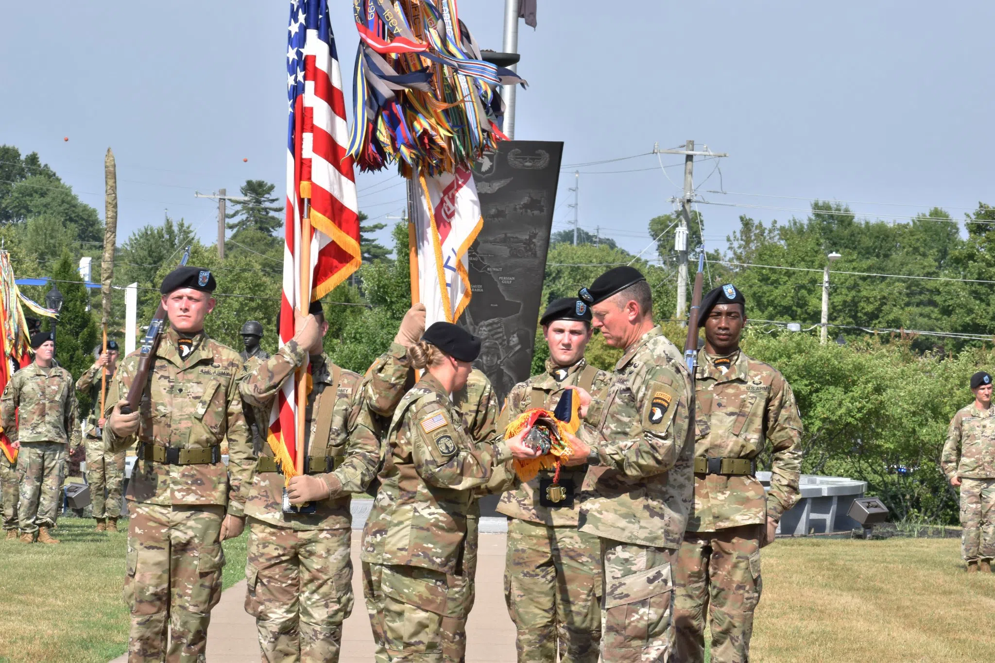 Fort Campbell leaders case colors as soldiers deploy to Europe WHOP