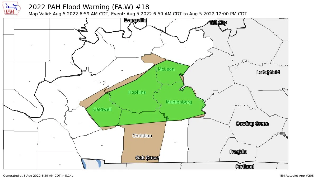 Flood Warning Issued For Parts Of Area Flash Flood Watch Until P M