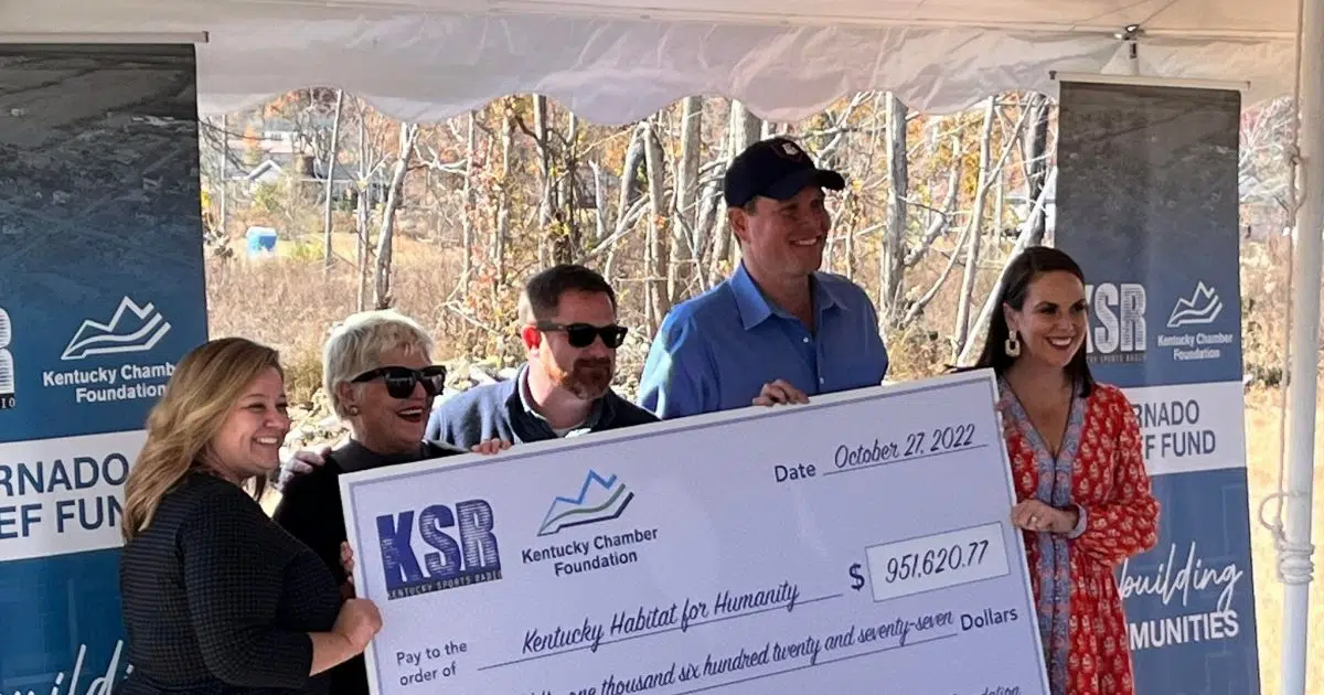 KSR, Kentucky Chamber donate $951K to Habitat for Humanity in Dawson Springs for tornado recovery