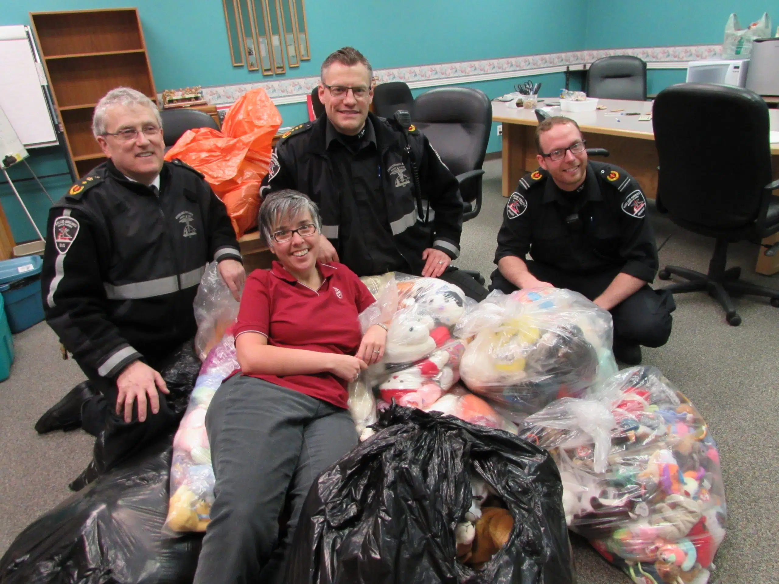 Stuffed Animals Donated to Salvation Army via Parkland Ambulance paNOW