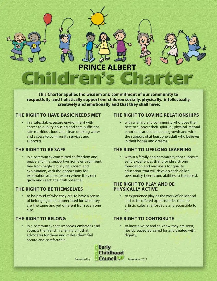 Prince Albert Children’s Charter paNOW