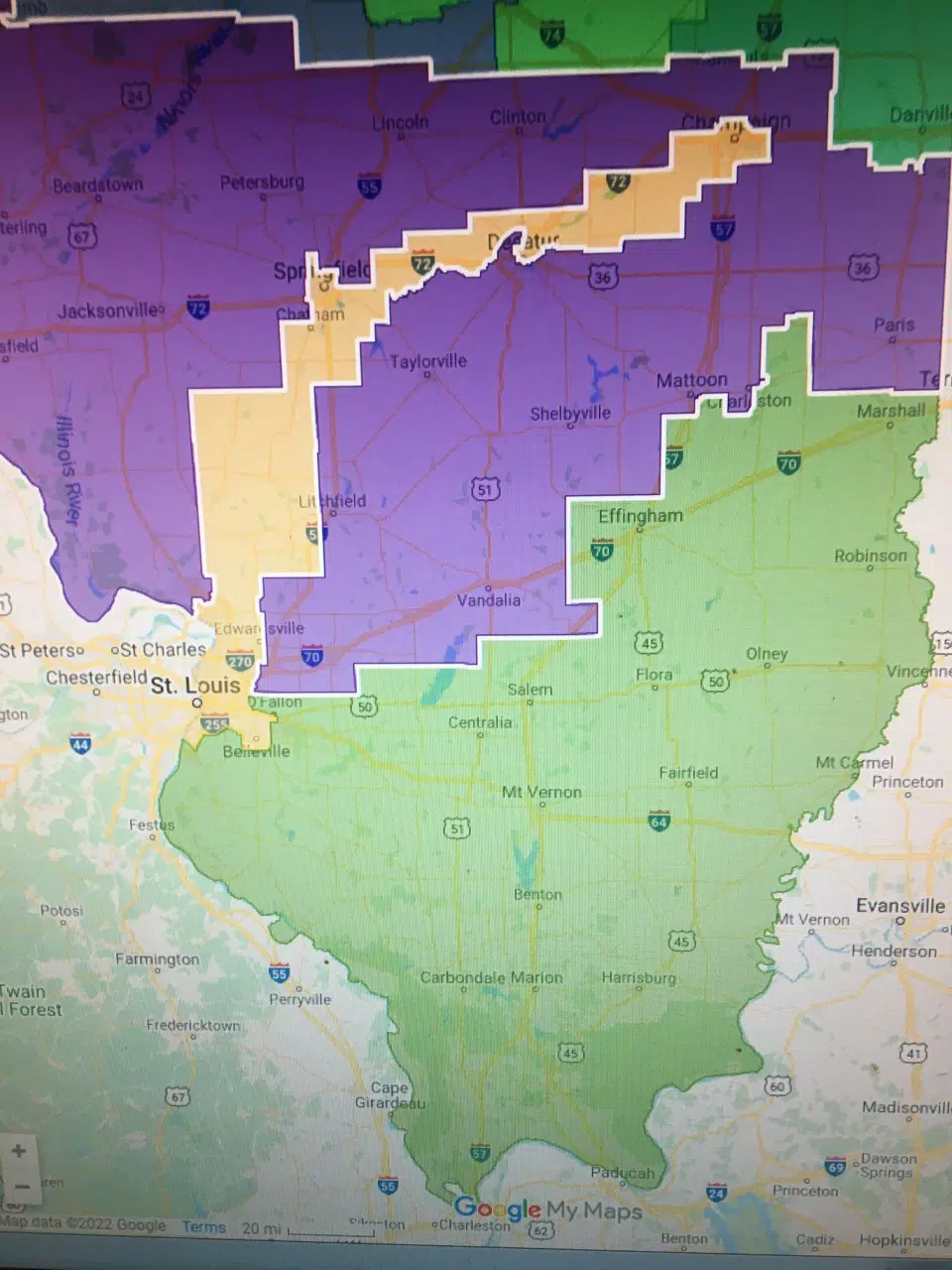 ILLINOIS’ NEW CONGRESSIONAL MAP / 15TH AND 12TH DISTRICT BOUNDARIES