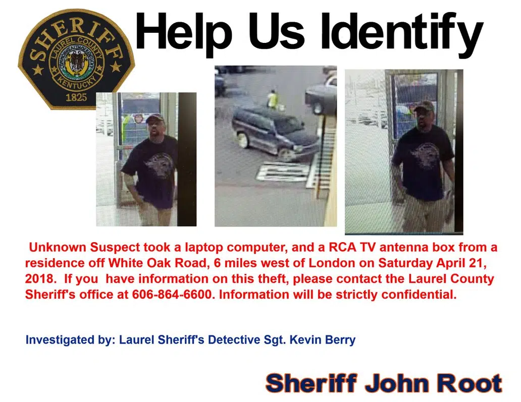 Laurel County Police Looking For Theft Suspect 96 7 Kool Gold Wanv Fm