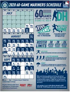Mariner's 60 Game Schedule!