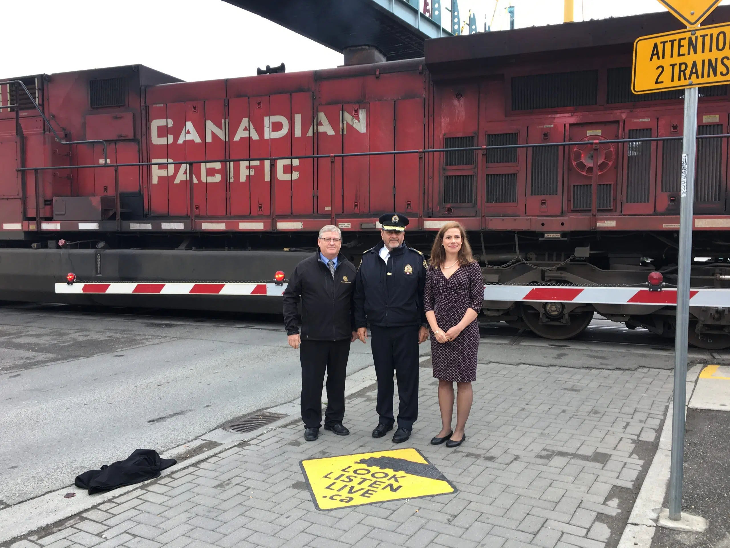 Eight new sidewalk decals to promote rail safety in Kamloops Radio NL