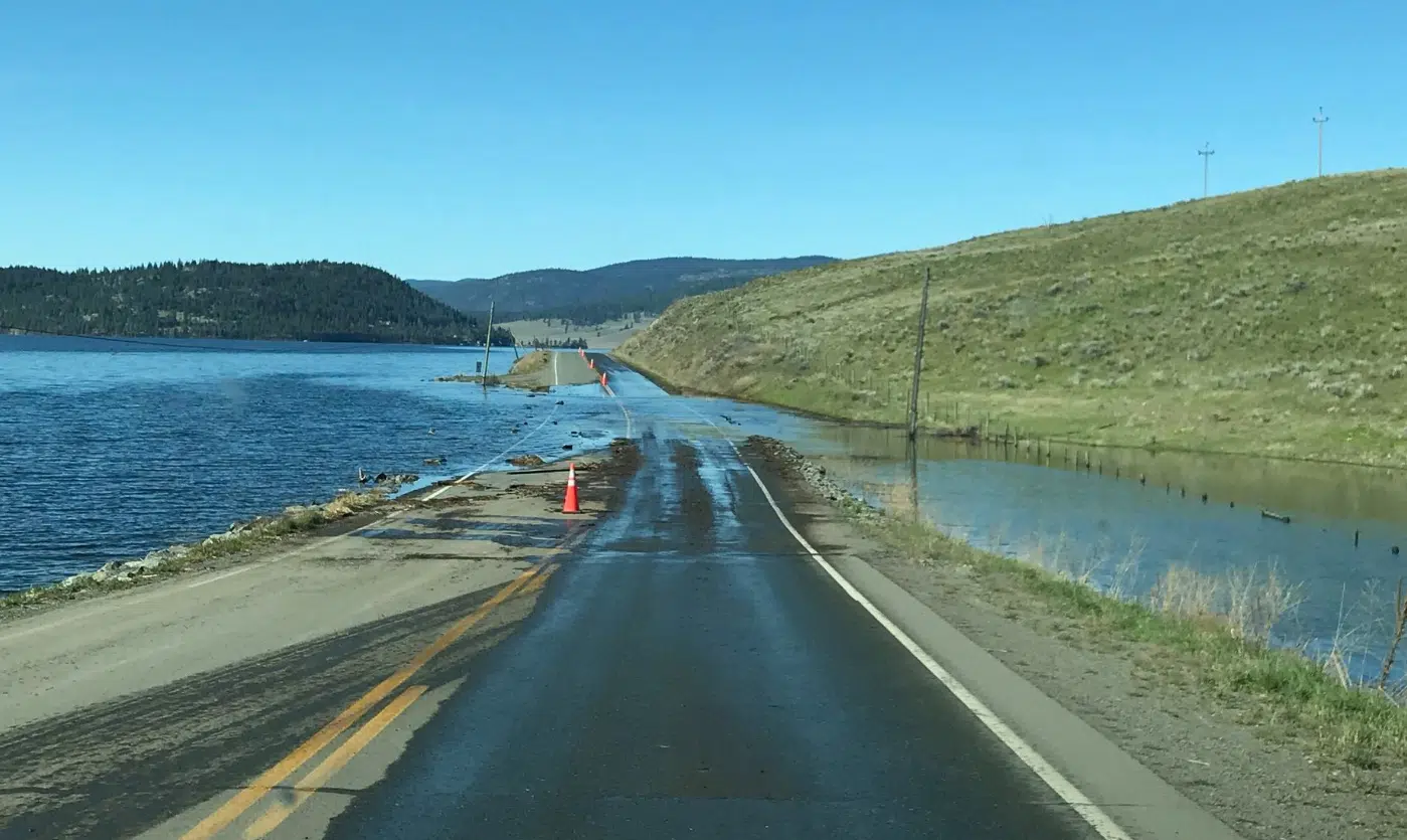 UPDATE Flooding closes Highway 5A at Stump Lake until at least Friday