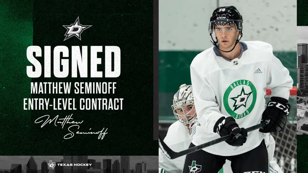 Matthew Seminoff signs NHL entry-level contract with Dallas Stars | Radio  NL - Kamloops News