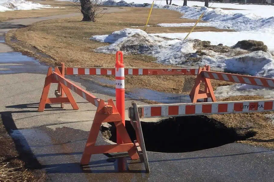 Sink Hole On Prince Albert’s Rotary Trail | Country 600 CJWW