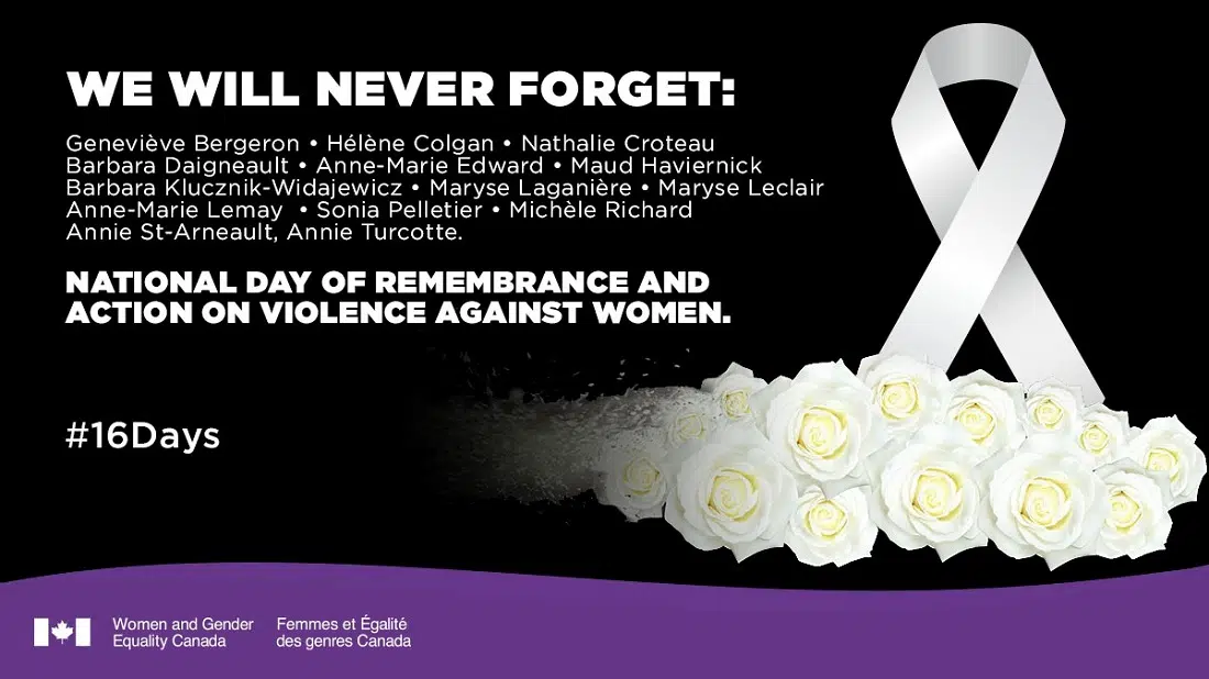 National Day of Remembrance and Action on Violence Against Women | 92.9 ...